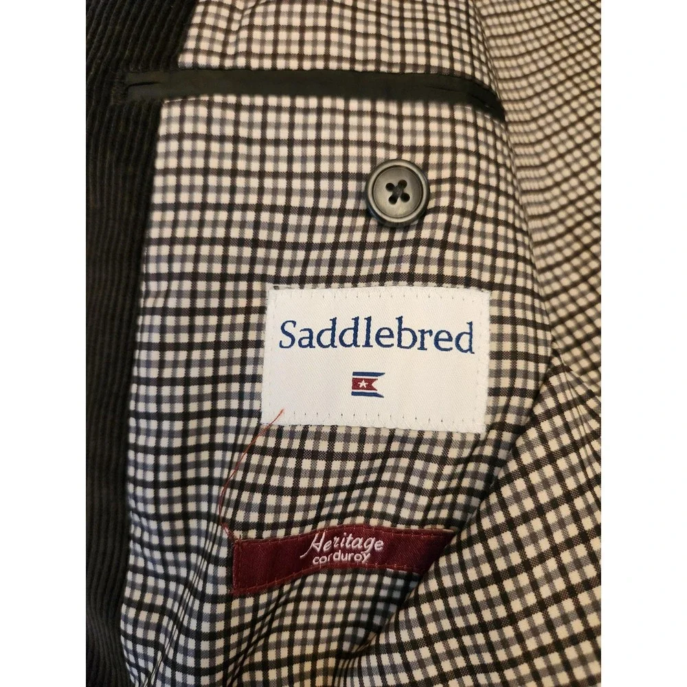 Saddlebred Blazer Mens 48R Brown Heritage Corduroy‎ Two Button Sport Coat Lined